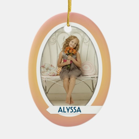 Doppeltes Foto Oval Weihnachtsschmuck (Vorne)