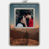 Doppeltes Foto Rahmen-Ornament Silber (Vorderseite)