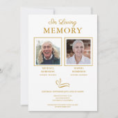 Doppeltes Gedenkfoto-Goldschrift-Funeral Einladung (Vorderseite)