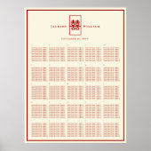 Doppeltes Glück 囍 Chinesischer Hochzeitssitzplan Poster (Vorne)