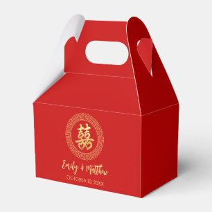 Doppeltes Glück chinesische Hochzeit im Kreisrahme Geschenkschachtel