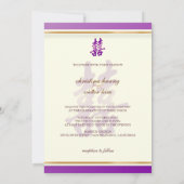 Doppeltes Glück, chinesische Hochzeitseinladungen Einladung (Rückseite)