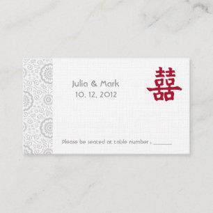 Doppeltes Glück-chinesische Platzkarte
