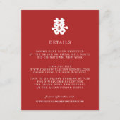 Doppeltes Glück | Chinesische WEDD Gast Details Begleitkarte (Vorderseite)