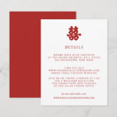 Doppeltes Glück | Chinesische WEDD Gast Details Begleitkarte (Vorne/Hinten)