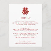 Doppeltes Glück | Chinesische WEDD Gast Details Begleitkarte (Vorderseite)