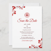 Doppeltes Glück Elegante chinesische Hochzeit Save The Date (Vorderseite)