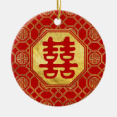 Doppeltes Glück Feng Shui Symbol Keramik Ornament (Vorne)