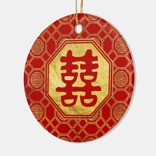Doppeltes Glück Feng Shui Symbol Keramik Ornament (Links)