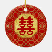 Doppeltes Glück Feng Shui Symbol Keramik Ornament (Hinten)