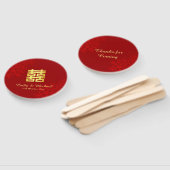 Doppeltes Glück floraler Hintergrund Chinesische H Fächer (Non-assembled)