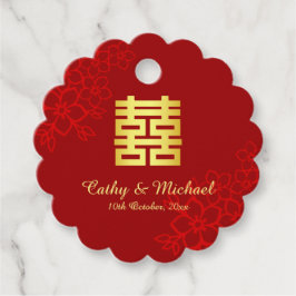 Doppeltes Glück floraler Hintergrund Chinesische H Geschenkanhänger