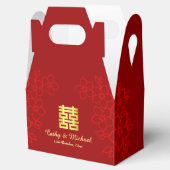 Doppeltes Glück floraler Hintergrund Chinesische H Geschenkschachtel (Geöffnet)