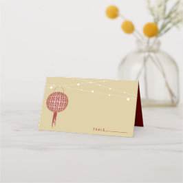 Doppeltes Glück glühende Lanterns chinesische Hoch Platzkarte