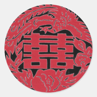 Doppeltes Glück Phoenix Runder Aufkleber