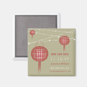 Doppeltes Glück Red Lanterns Asiatisch Save the Da Magnet (Vorderseite/Rückseite)