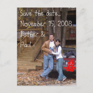 Doppeltes Glück - Save the Date.... Ankündigungspostkarte