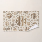 Doppeltes Glück-Symbolmuster - Pastellgold Badhandtuch Set (Handtuch)