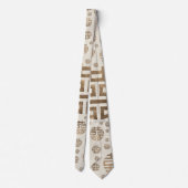 Doppeltes Glück-Symbolmuster - Pastellgold Krawatte (Rückseite)