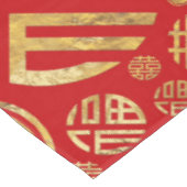 Doppeltes Glück und chinesisches Münzenmuster Tischdecke (Schrägansicht)