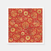 Doppeltes Glück und chinesisches Muster Serviette (Vorderseite)