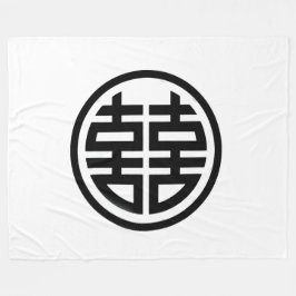 Doppeltes Glück/Weiß - Grosses Fleece Blanket