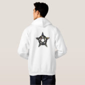 Doppeltes glückliches Pentagramm Hoodie (Schwarz voll)