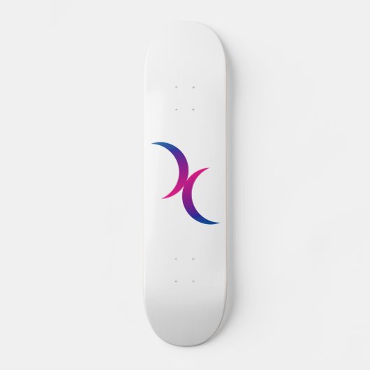 Doppeltes Halbmond Bisexuelles Priestersymbol Skateboard (Vorderseite)