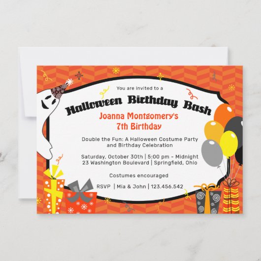 Doppeltes Halloween-Bash-Party Einladung (Vorderseite)