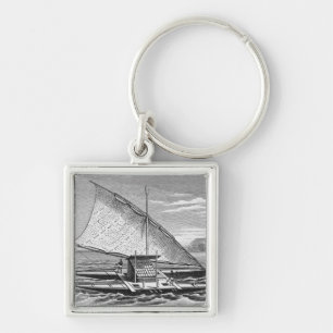 Doppeltes Kanu des Fijian von der Geschichte von Schlüsselanhänger