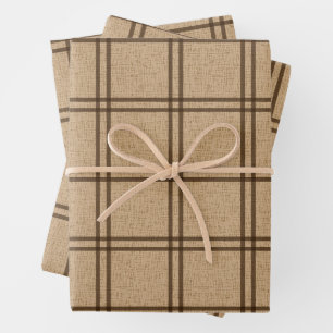 Doppeltes Kariertes Muster Geschenkpapier Set