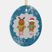 Doppeltes Lebkuchen-Plätzchen-Weihnachten w nennt Keramik Ornament (Rechts)