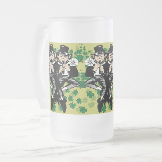 Doppeltes Leprechaun Mattglas Bierglas (Vorderseite Links)