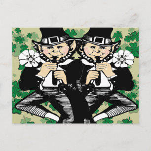 Doppeltes Leprechaun Postkarte