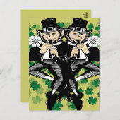 Doppeltes Leprechaun Postkarte (Vorne/Hinten)
