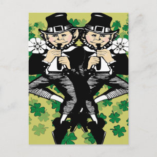Doppeltes Leprechaun Postkarte
