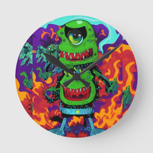 Doppeltes Licht auf die Monstrosität - Ken Gage Ar Runde Wanduhr (Vorderseite)