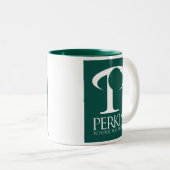 Doppeltes Logo Perkins Zweifarbige Tasse (VorderseiteRechts)