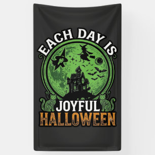 Doppeltes Mühsal Ärger Hexe Kürbis Halloween Spinn Banner