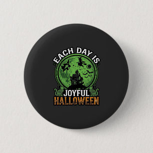 Doppeltes Mühsal Ärger Hexe Kürbis Halloween Spinn Button