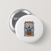 Doppeltes Mühsal Ärger Hexe Kürbis Halloween Spinn Button (Vorne & Hinten)