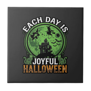 Doppeltes Mühsal Ärger Hexe Kürbis Halloween Spinn Fliese
