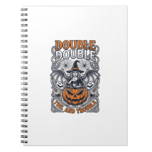 Doppeltes Mühsal Ärger Hexe Kürbis Halloween Spinn Notizblock