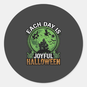 Doppeltes Mühsal Ärger Hexe Kürbis Halloween Spinn Runder Aufkleber