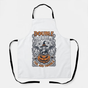 Doppeltes Mühsal Ärger Hexe Kürbis Halloween Spinn Schürze