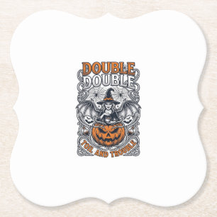 Doppeltes Mühsal Ärger Hexe Kürbis Halloween Spinn Untersetzer