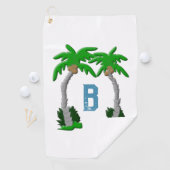Doppeltes Palmenbaum-Monogramm Golfhandtuch (Insitu)