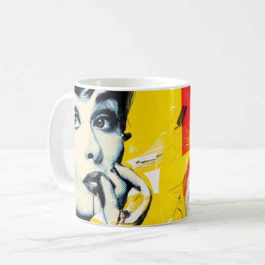 Doppeltes Pop-Art-Porträt Kaffeetasse (Vorderseite Links)