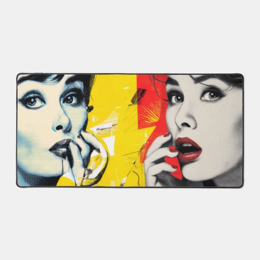 Doppeltes Pop-Art-Porträt Schreibtischunterlage (Vorderseite)