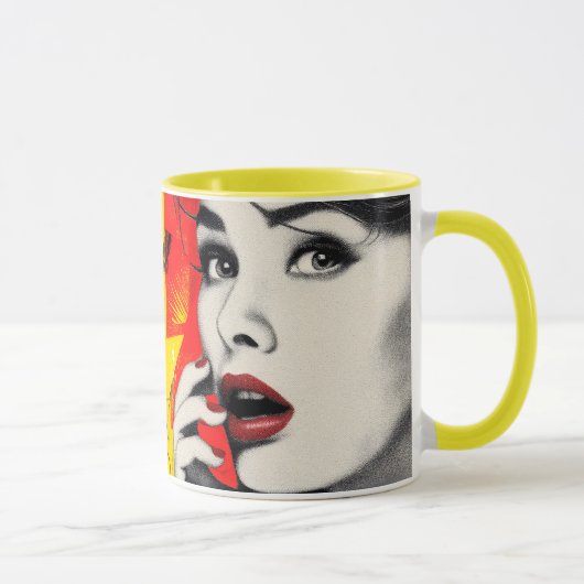 Doppeltes Pop-Art-Porträt Tasse (Rechts)